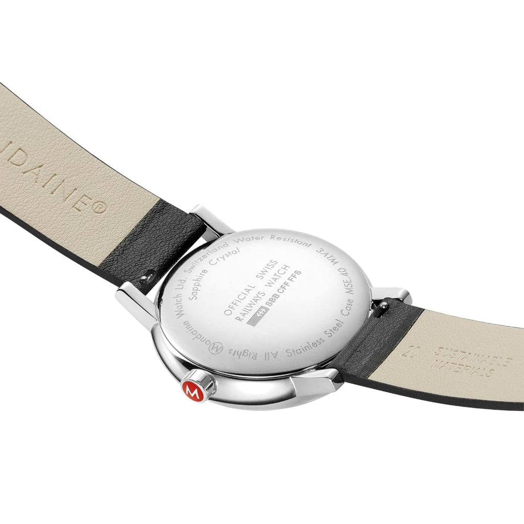 MONDAINE Evo2, 40mm, Black Vegan Leather Watch, MSE.40210.LBV