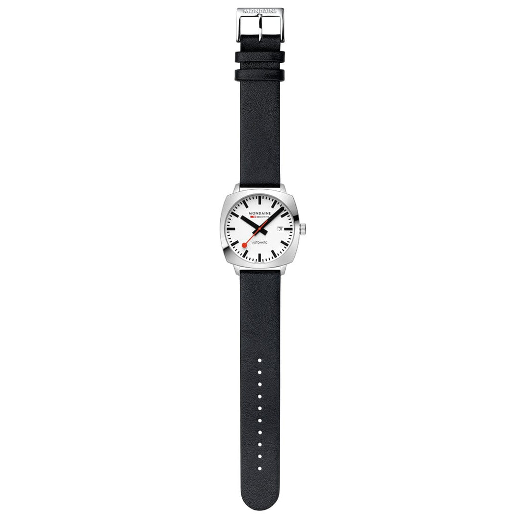 MONDAINE Cushion Automatic 39 mm, Black Vegan Leather MSL.3961B.LBV