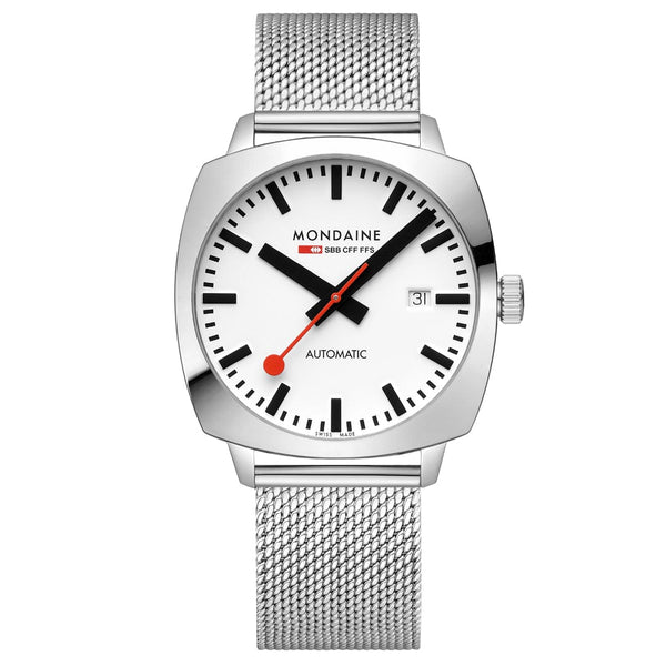 MONDAINE Cushion Automatic 39 mm, Stainless steel mesh MSL.3961B.SM