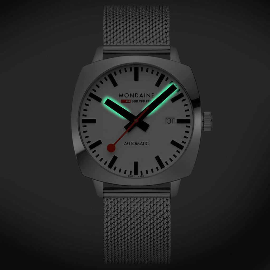 MONDAINE Cushion Automatic 39 mm, Stainless steel mesh MSL.3961B.SM