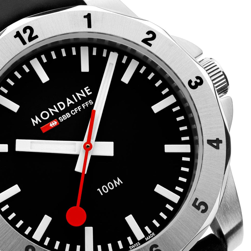 MONDAINE 42 mm, Silicone Rubber Strap- MSN.42120.RB NUMERI
