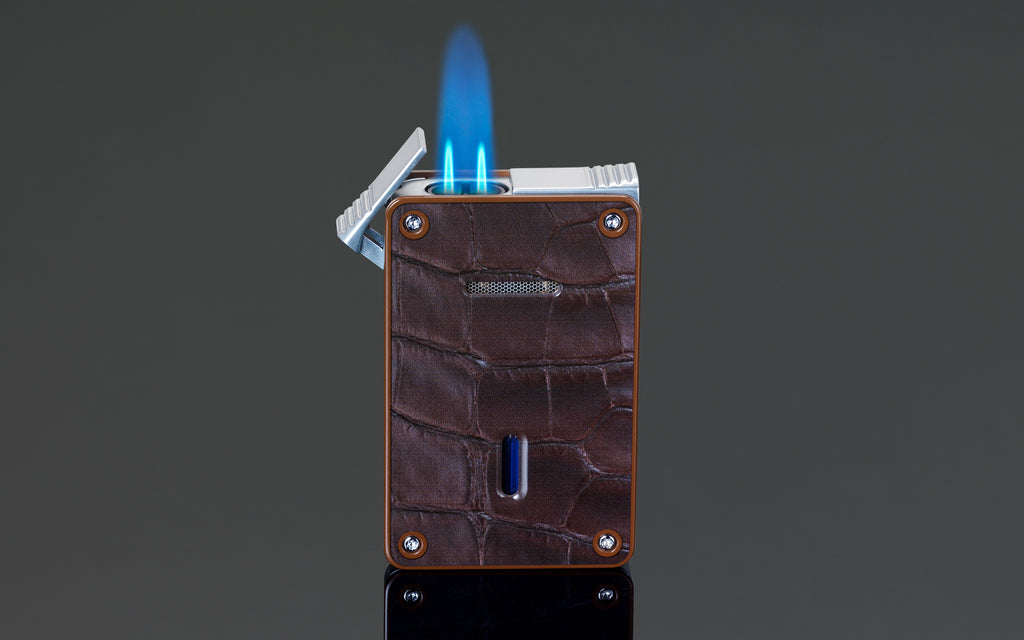 SIGLO - Mega Twin Flames Lighter Brown Croco Pattern 10012753