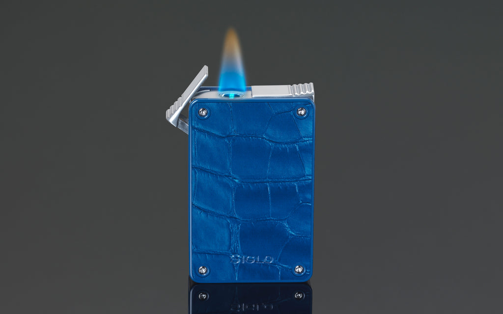 SIGLO - Mega Twin Flames Lighter Blue Croco Pattern 10012752