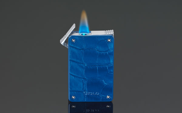 SIGLO - Mega Twin Flames Lighter Blue Croco Pattern 10012752