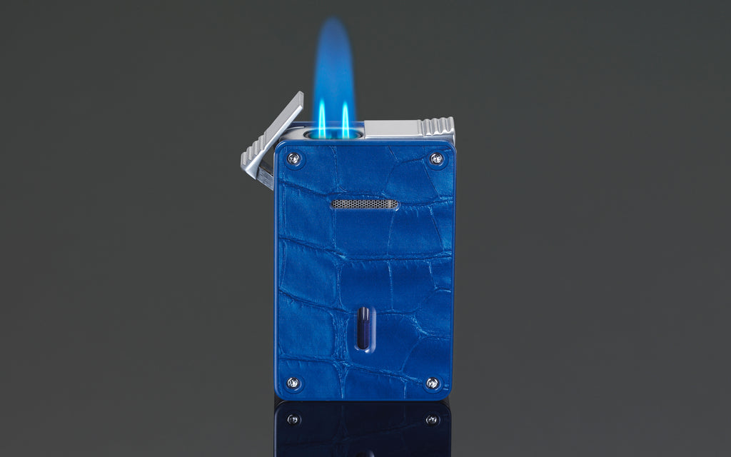 SIGLO - Mega Twin Flames Lighter Blue Croco Pattern 10012752