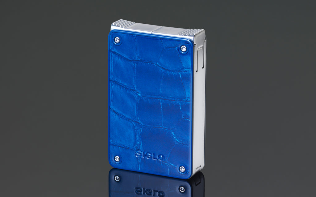 SIGLO - Mega Twin Flames Lighter Blue Croco Pattern 10012752