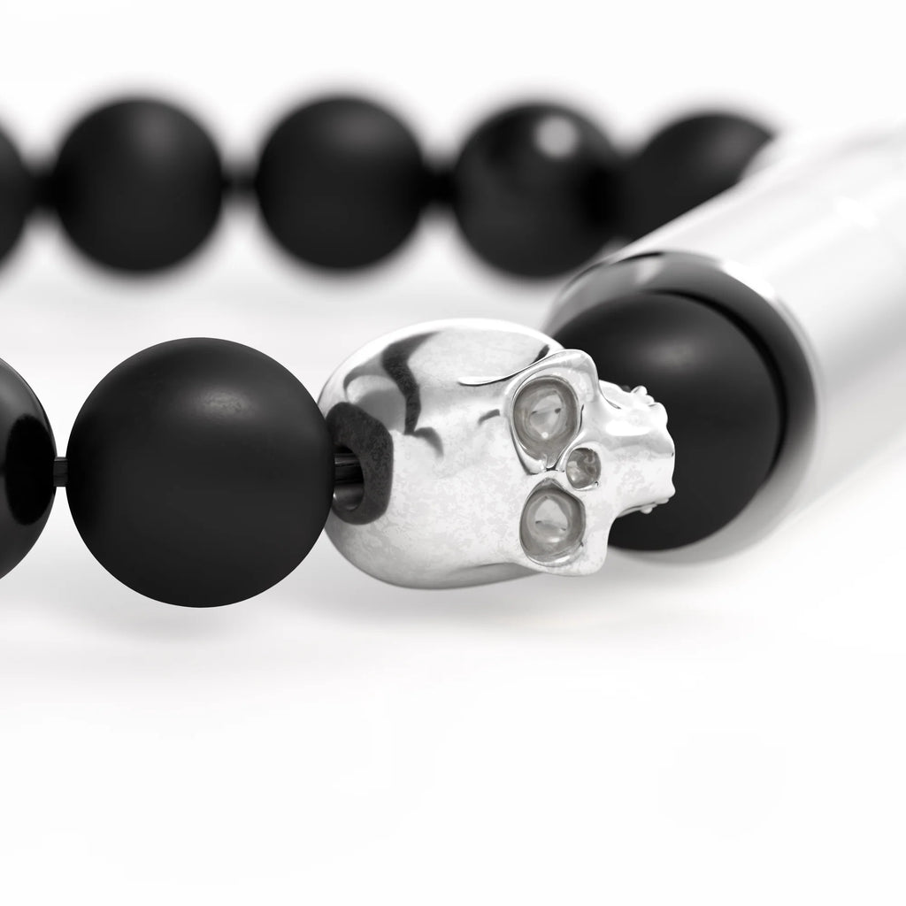 LES FINES LAMES - PUNCH BRACELET - Oscuro Matte Skull I