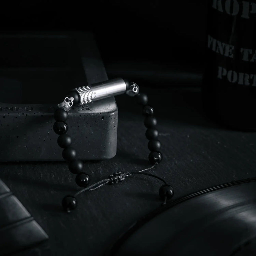 LES FINES LAMES - PUNCH BRACELET - Oscuro Matte Skull I