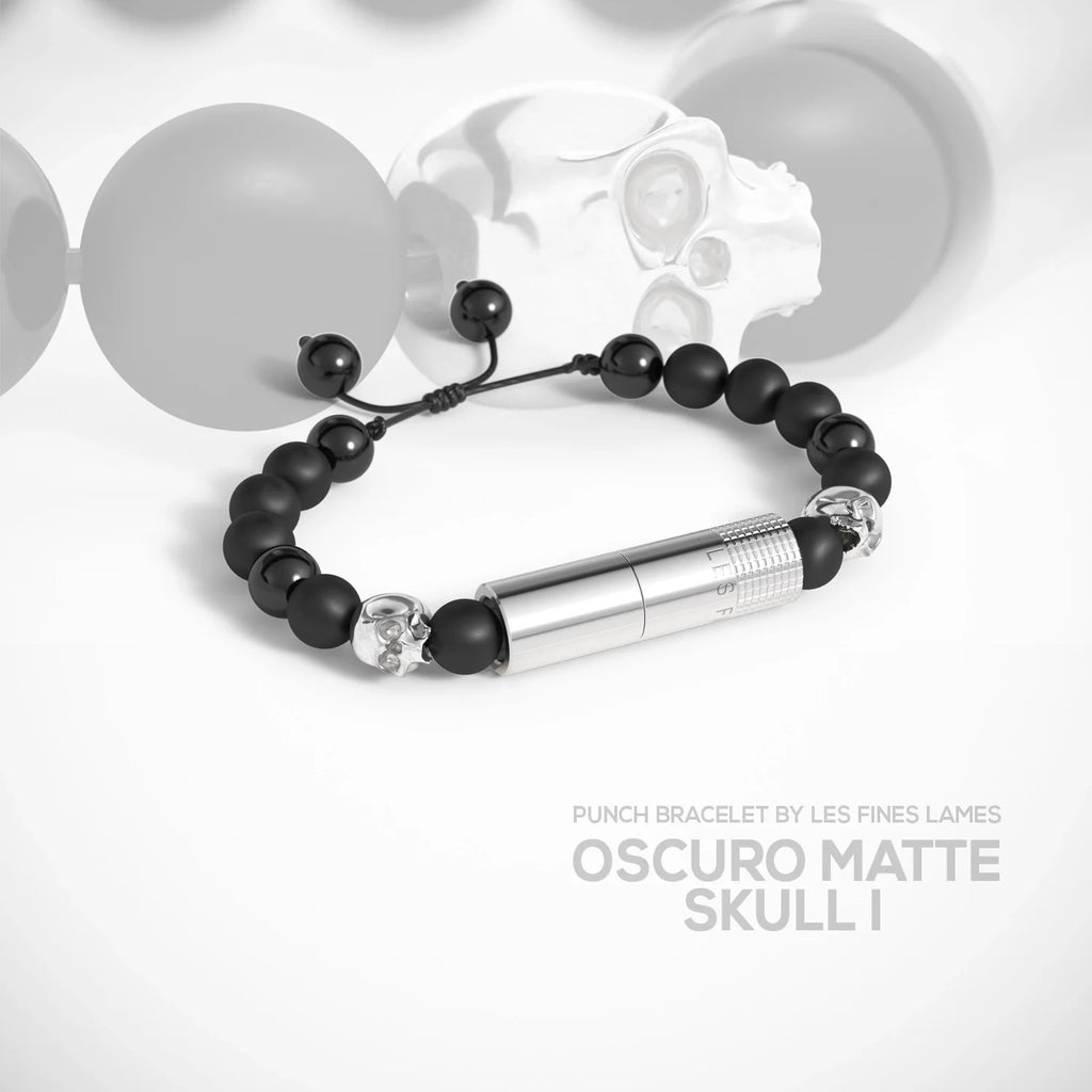 LES FINES LAMES - PUNCH BRACELET - Oscuro Matte Skull I