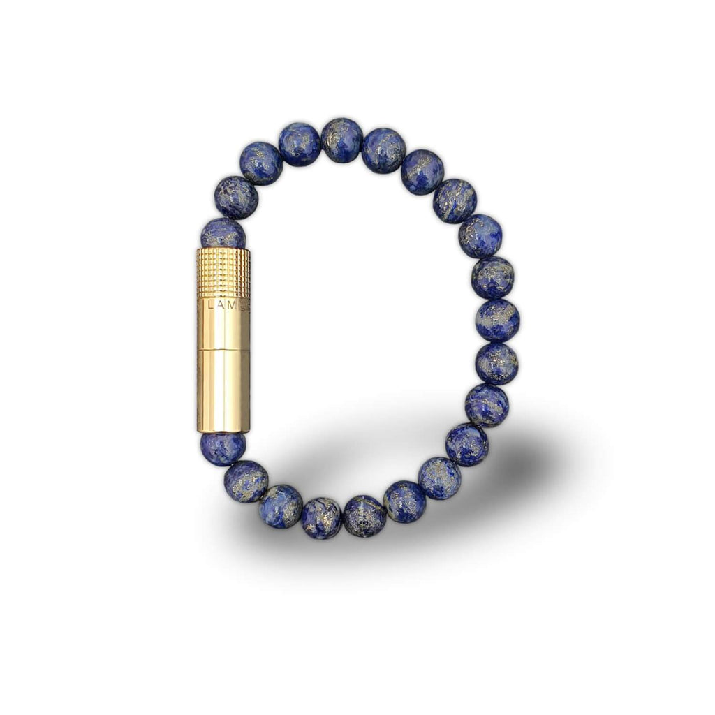 LES FINES LAMES - PUNCH BRACELET - Gold Lapis Lazuli