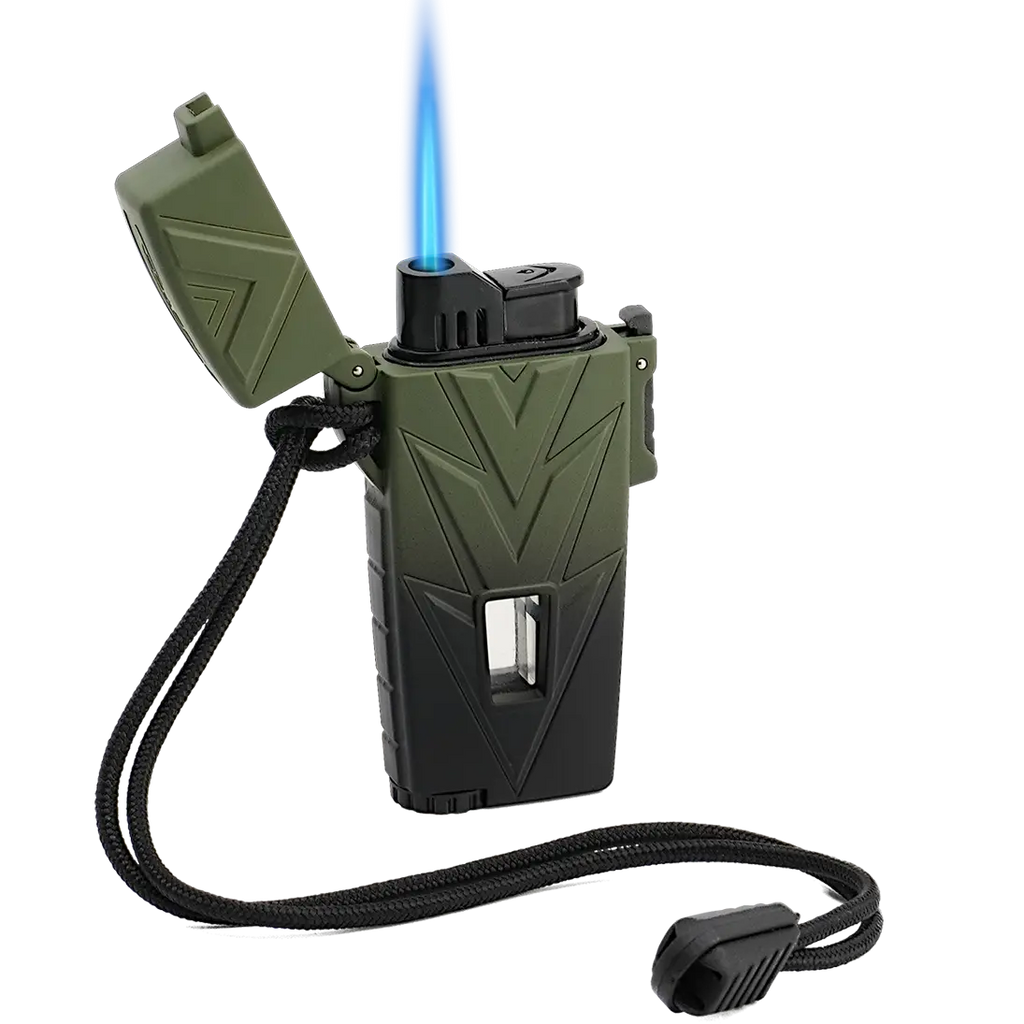 VECTOR Retro Single Torch Lighter Green Black Matte RETRO/07