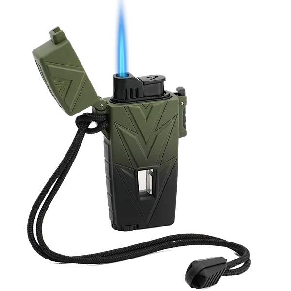 VECTOR Retro Single Torch Lighter Green Black Matte RETRO/07