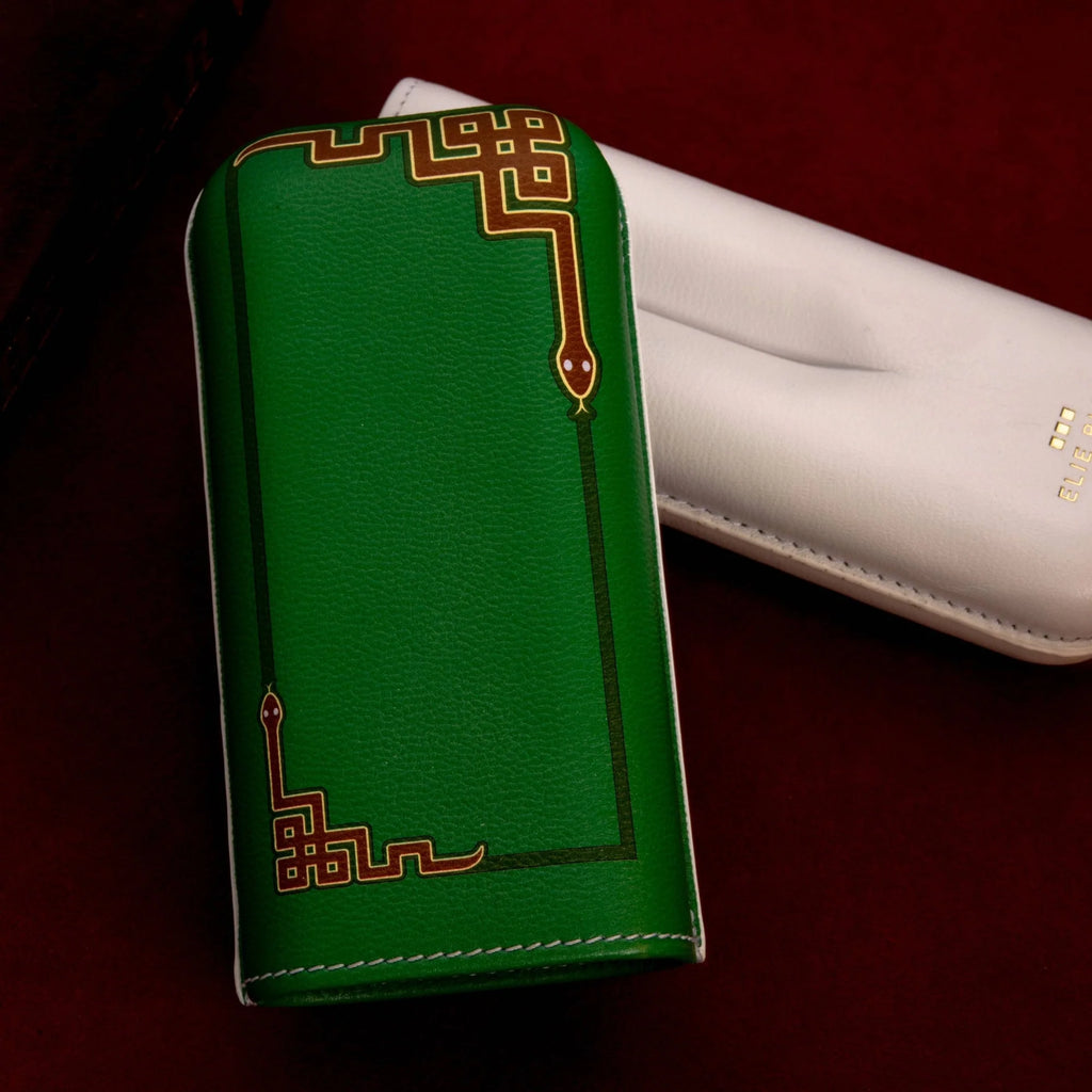 Elie Bleu - Year of the Snake Leather Case for 2 Cigars SE20CUR2