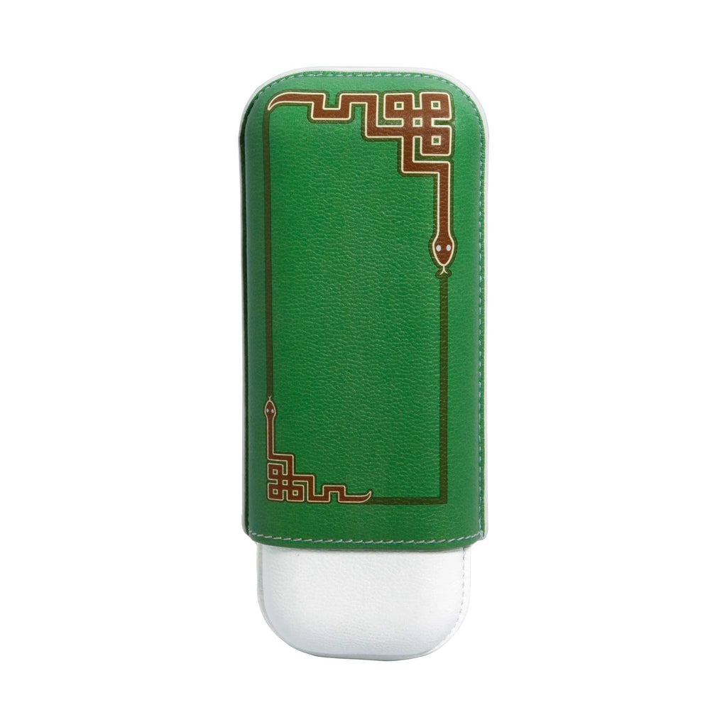 Elie Bleu - Year of the Snake Leather Case for 2 Cigars SE20CUR2