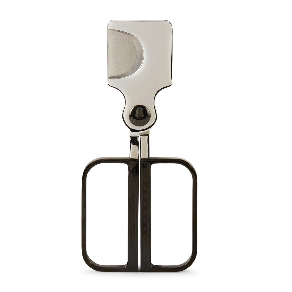 Elie Bleu - Cigar Cutter: C-3 Polished Stainless Steel Blades, Black IP Button And Handles EBC3002