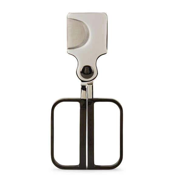 Elie Bleu - Cigar Cutter: C-3 Polished Stainless Steel Blades, Black IP Button And Handles EBC3002
