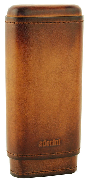 Adorini Cigar Case real leather 2-3 cigars Vintage Brown 16324