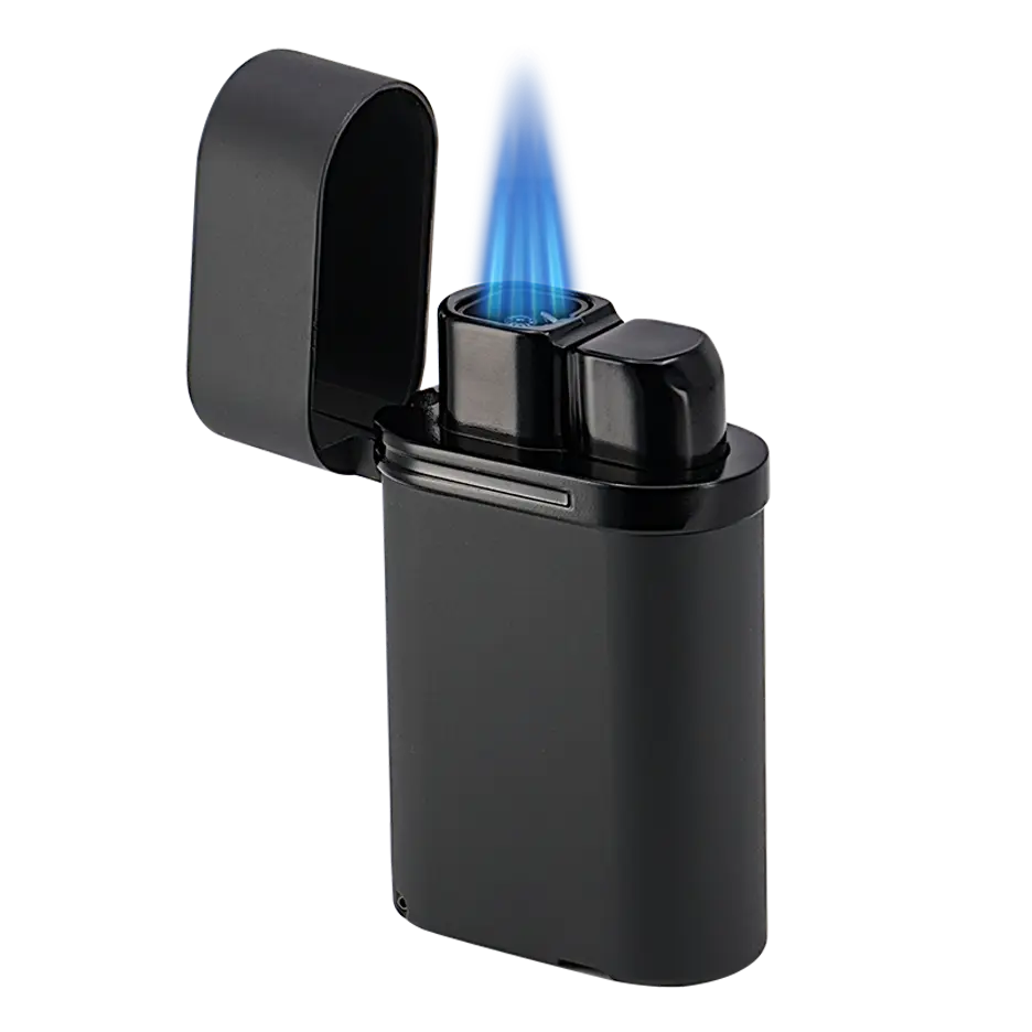 VECTOR Viking 4 Flame Black Matte Table Lighter w/Poker Punch VIKING/07