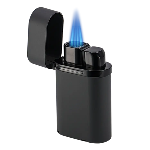 VECTOR Viking 4 Flame Black Matte Table Lighter w/Poker Punch VIKING/07