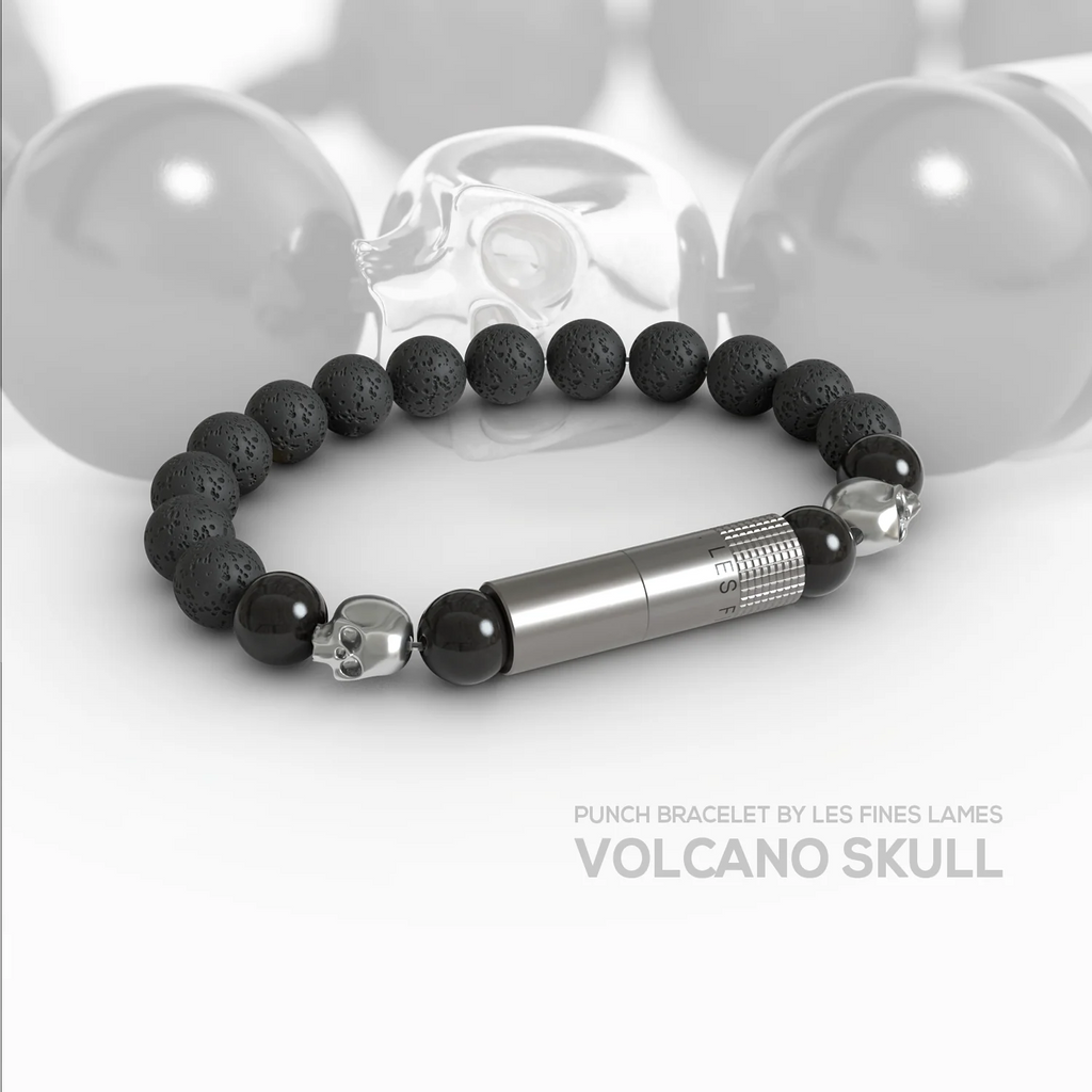 LES FINES LAMES - PUNCH BRACELET - Volcano Skull Elastic