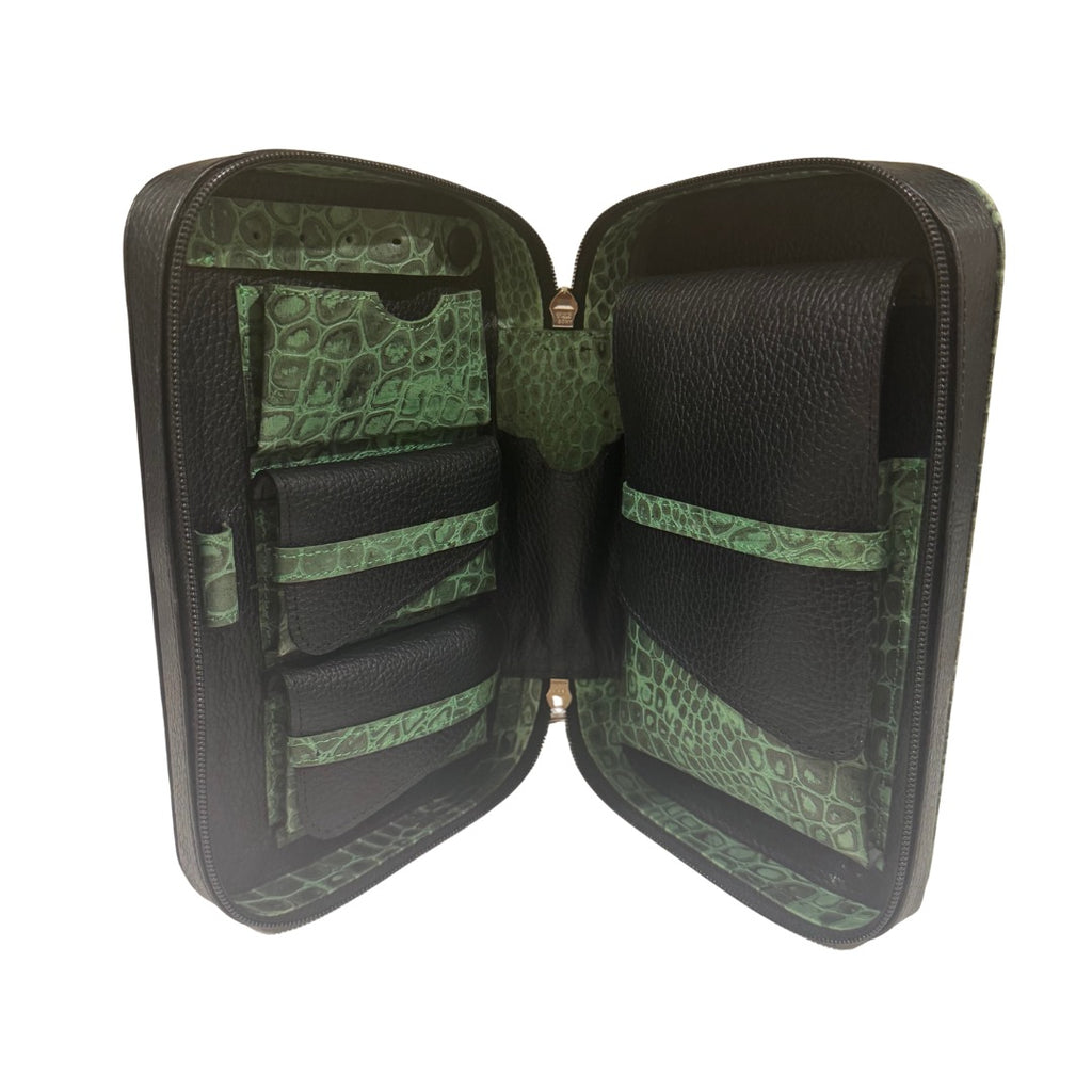 Tamila Designs Zipper Cigar Case - Black & Croc