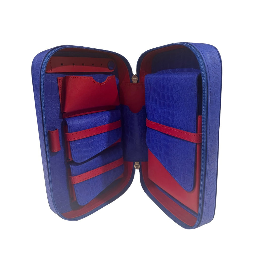 Tamila Designs Zipper Cigar Case - Blue & Red