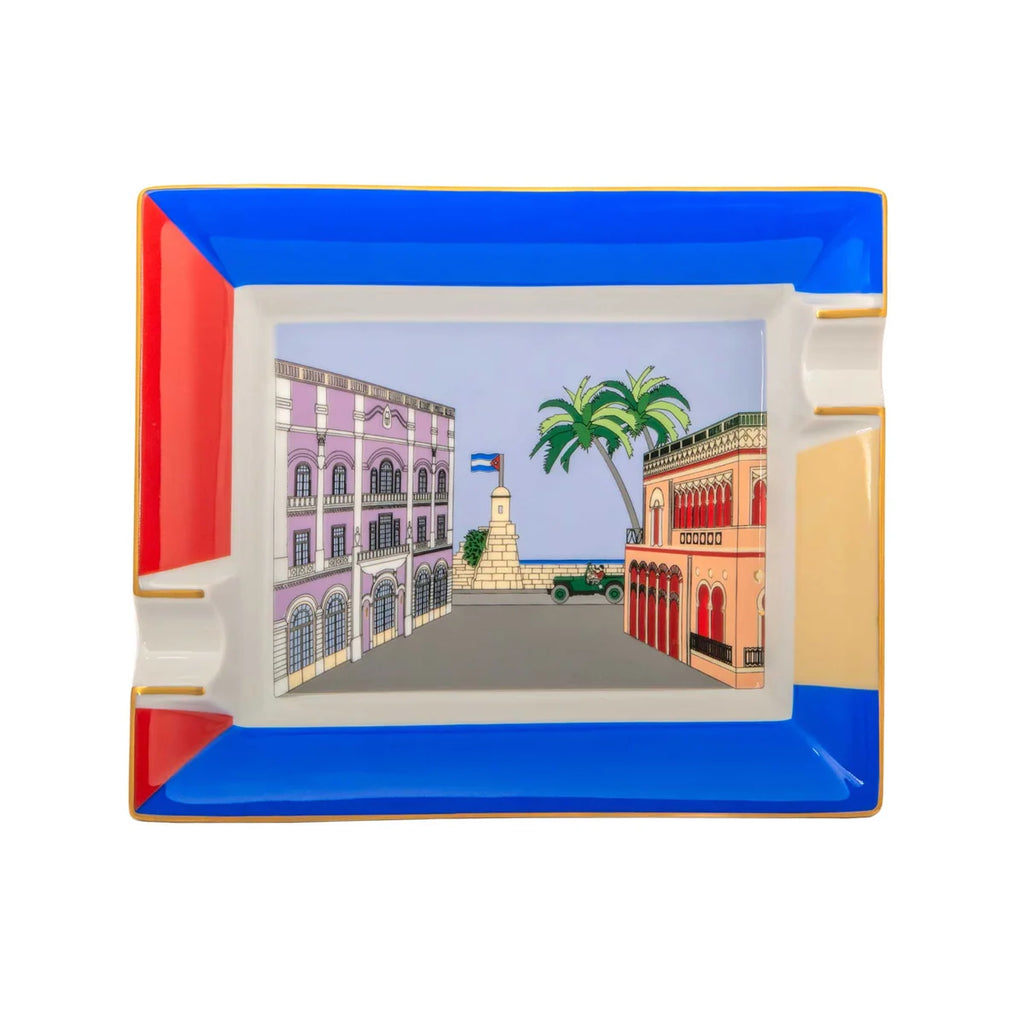 Elie Bleu - Revolution y Cienfuegos Porcelain Ashtray for 2 cigars CC12AUTV2