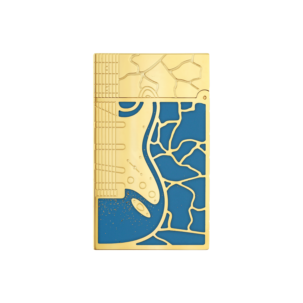 S.T. Dupont LIGNE 2 LIGHTER FENDER BLUE/YGD -C16026CL