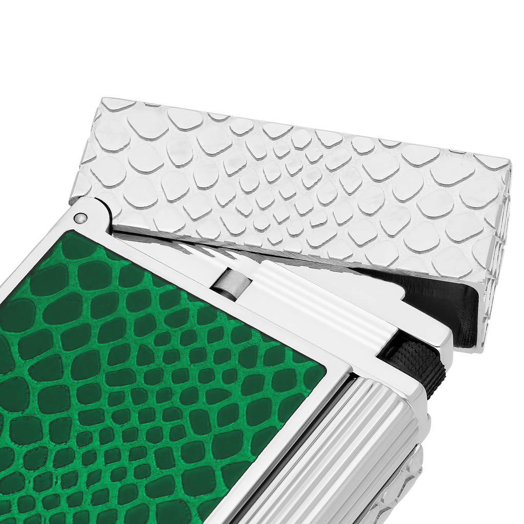 S.T. Dupont Ligne 2 Lighter Guilloche Snake Skin Green-Pall C16078