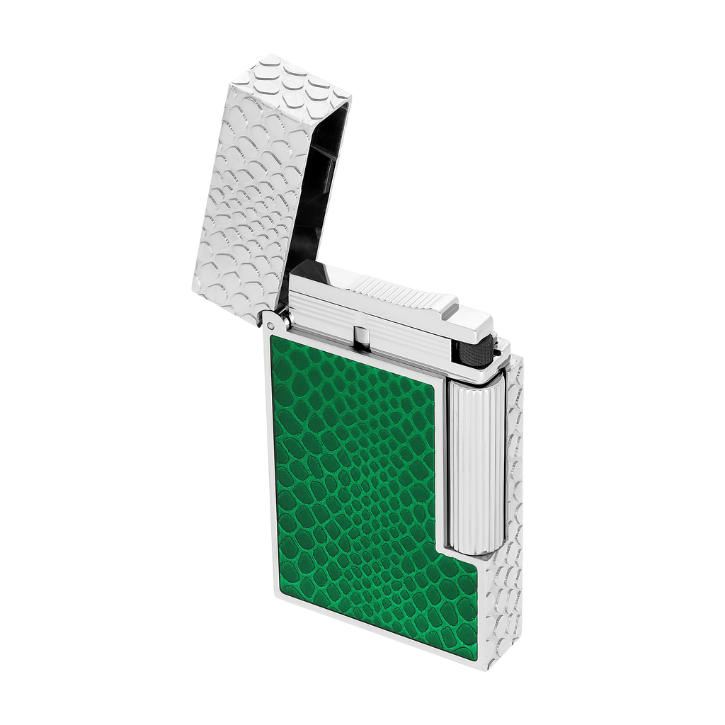 S.T. Dupont Ligne 2 Lighter Guilloche Snake Skin Green-Pall C16078