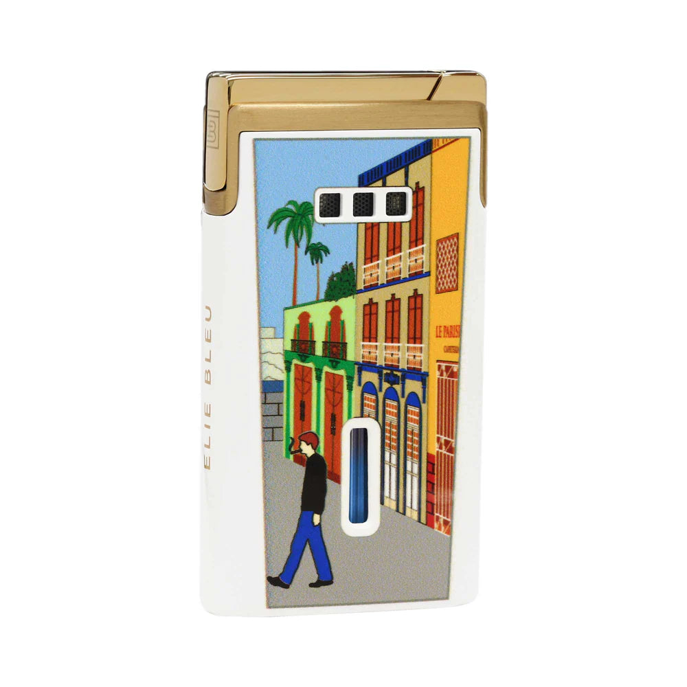 Elie Bleu - J15 Lighter Casa Cubana White Lacquer - Gold EBJ1576