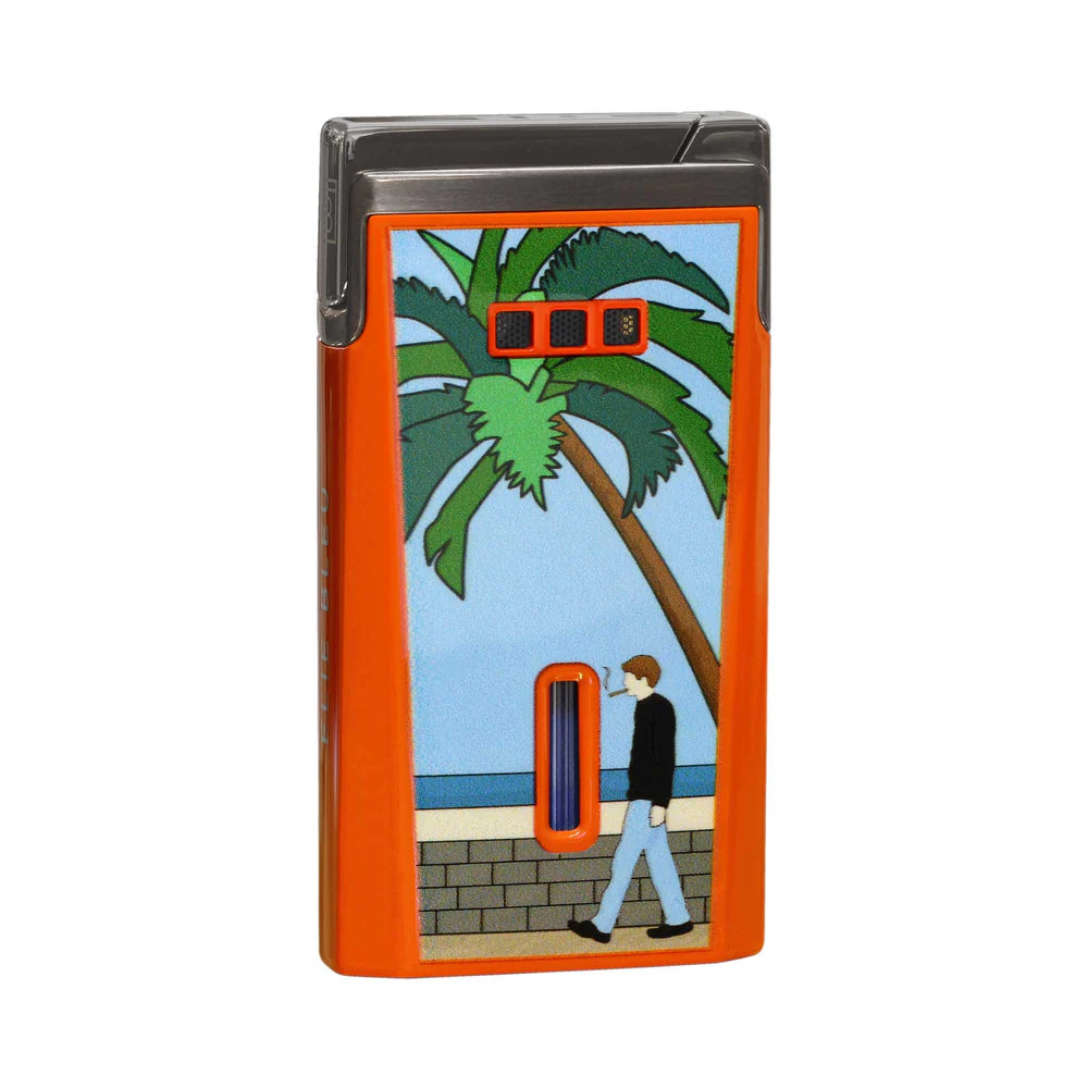 Elie Bleu - J15 Lighter Casa Cubana Orange Lacquer - Gun Metal  EBJ1575