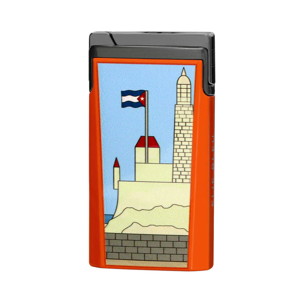 Elie Bleu - J15 Lighter Casa Cubana Orange Lacquer - Gun Metal  EBJ1575