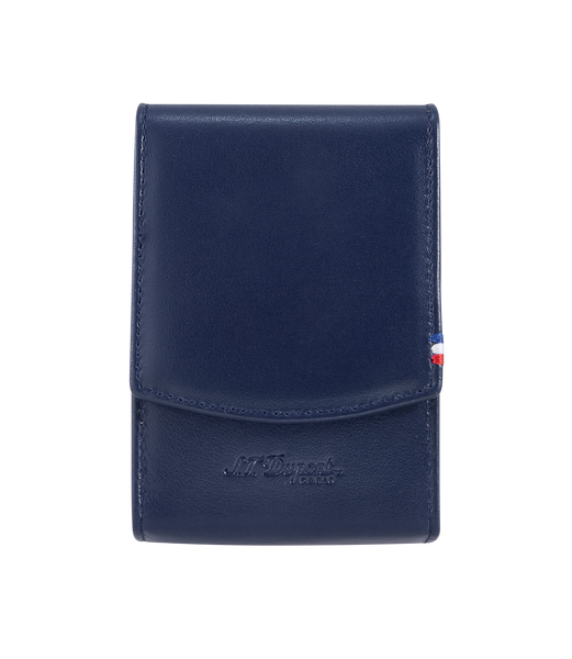 S.T. Dupont Smooth Blue Leather Cigarette Pack Case 183033