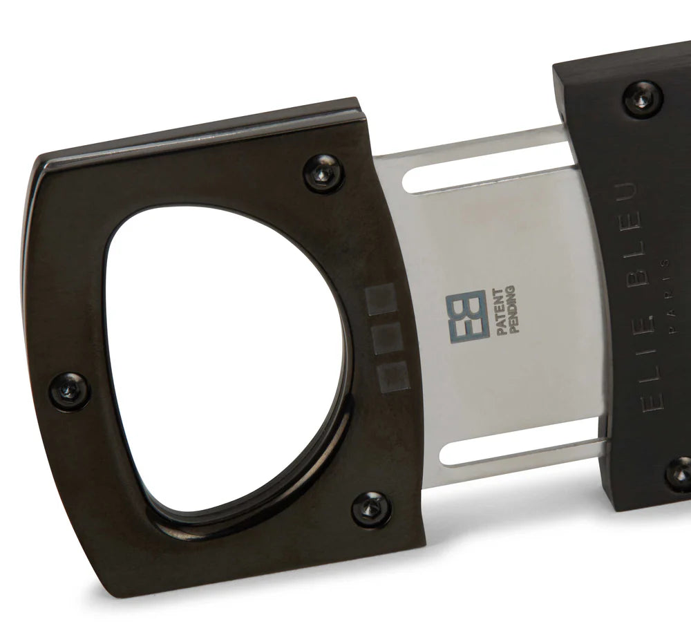 Elie Bleu - Cigar Cutter - C-1 Polished / Satin Black, Gunmetal Screws EBC1001