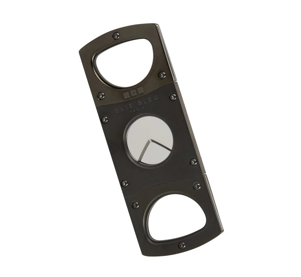 Elie Bleu - Cigar Cutter - C-1 Polished / Satin Black, Gunmetal Screws EBC1001