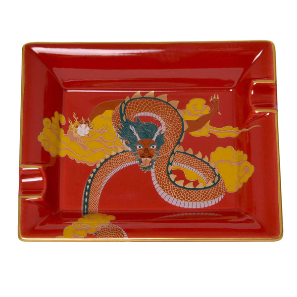 Elie Bleu - Porcelain Ashtray "Dragon" (2 cigar) DR12R
