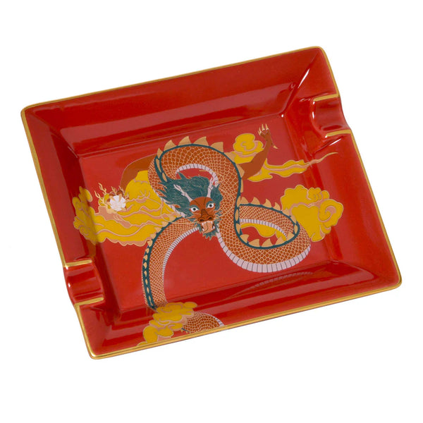 Elie Bleu - Porcelain Ashtray "Dragon" (2 cigar) DR12R