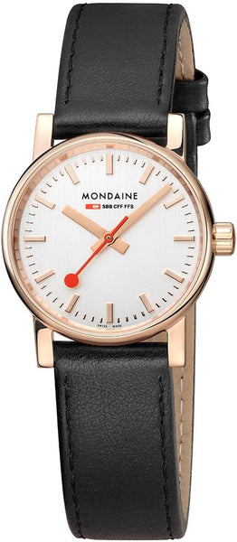 Mondaine Evo2 40mm Rose Gold Case -Black Leather Watch MSE.40112.LB