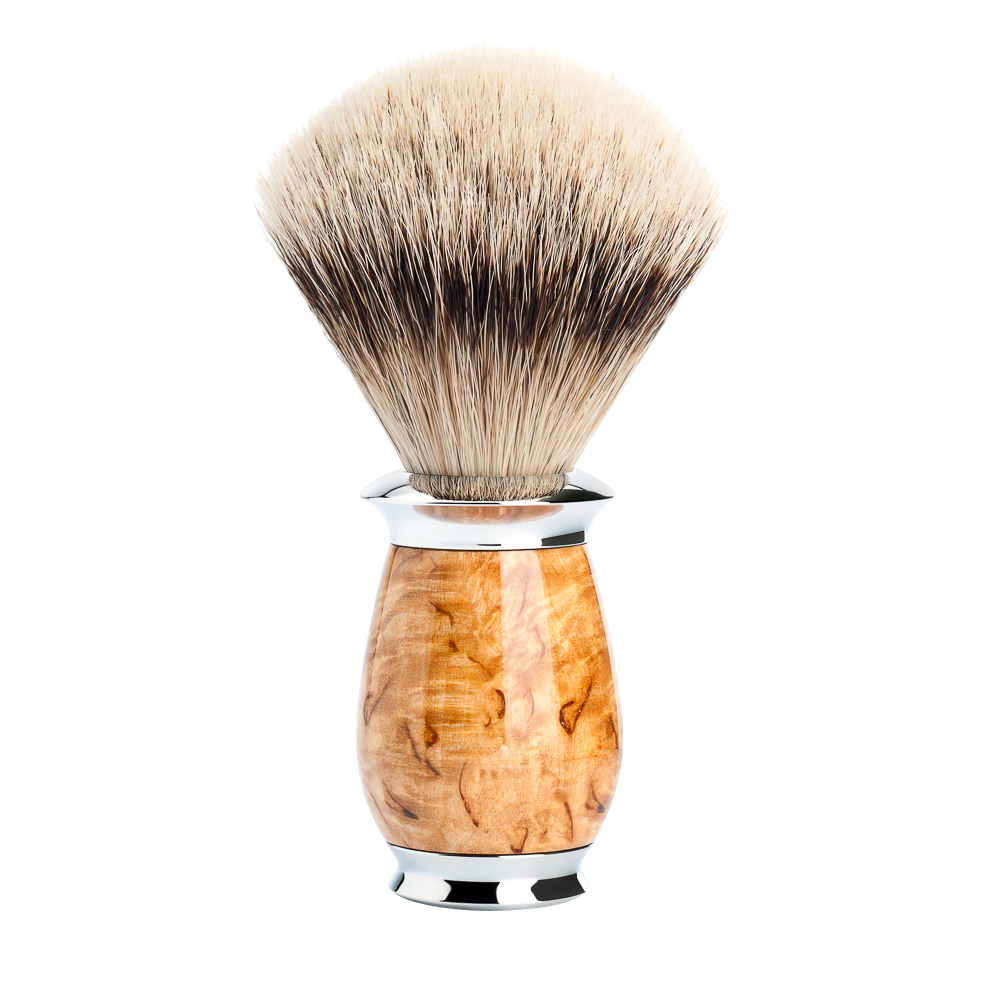 MUHLE - PURIST shaving brush, Karelian masur birch, silvertip badger 091 H 55