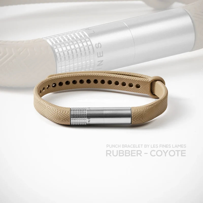 LES FINES LAMES - PUNCH BRACELET - Rubber Coyote Tan