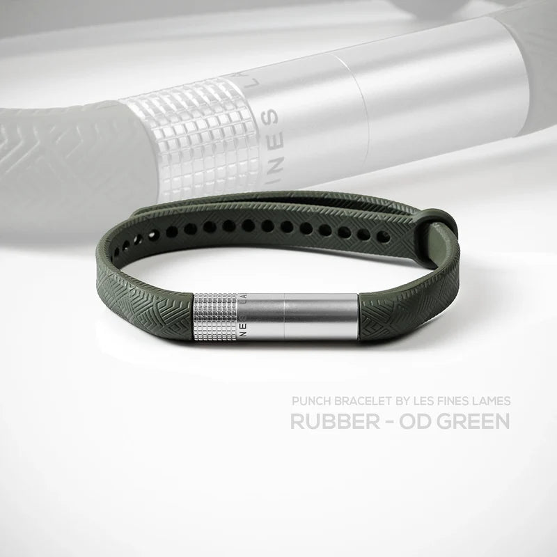 LES FINES LAMES - PUNCH BRACELET - Rubber OD Green