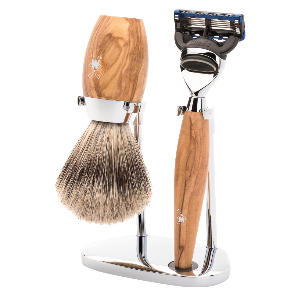 MUHLE - KOSMO Olive wood Shaving Set Brush and Fusion S 281 H 870 F