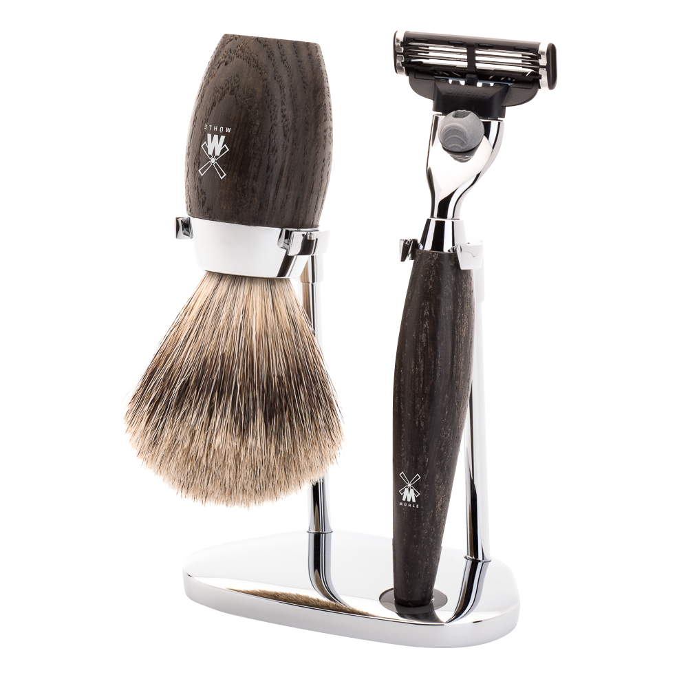 MUHLE - KOSMO Bog oak Shaving Set Brush and Mach 3 S 281 H 873