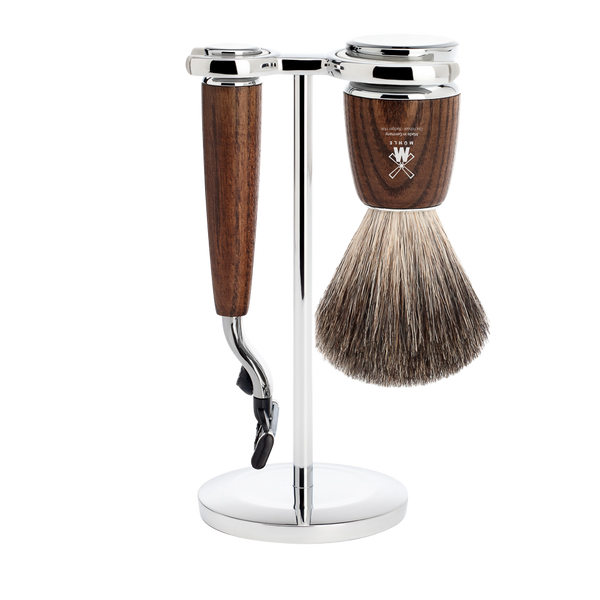 MUHLE - RYTMO Steamed Ash Shaving Set Brush and Mach 3 S 81 H 220 M3