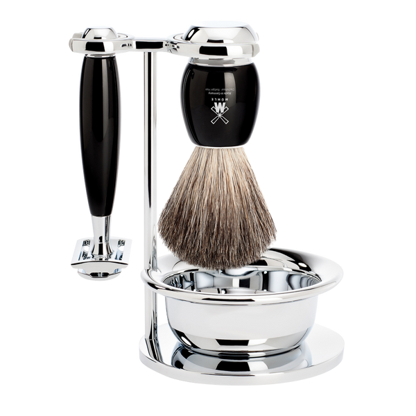 MUHLE - VIVO Black Shaving Set Brush and Saftey Razor with Bowl S 81 M 336 SSR