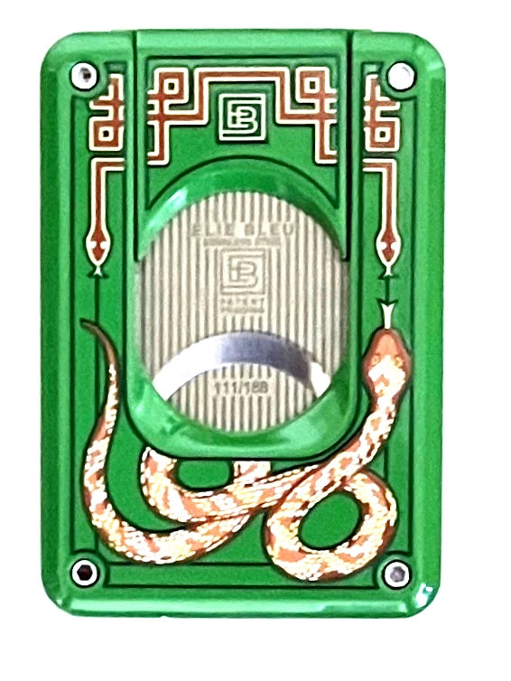 Elie Bleu - C4 Cigar Cutter - Double Blade: Year of the Snake, Green Lacquer, Ltd Ed. EBC4082
