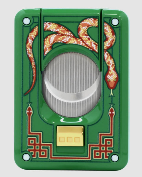 Elie Bleu - C4 Cigar Cutter - Double Blade: Year of the Snake, Green Lacquer, Ltd Ed. EBC4082