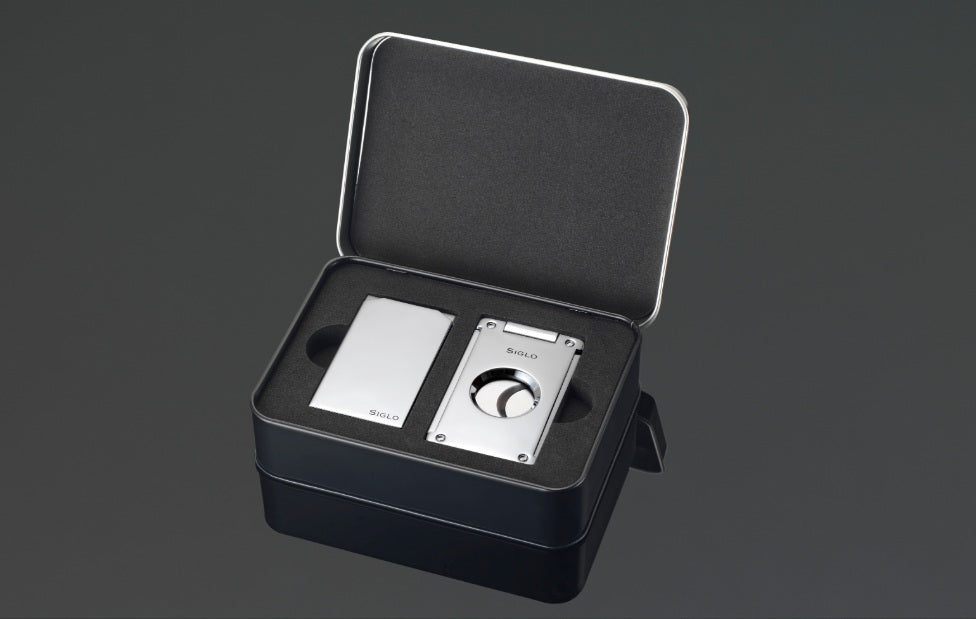 SIGLO Set TWIN Lighter and Cutter - Shiny Chrome 10012666