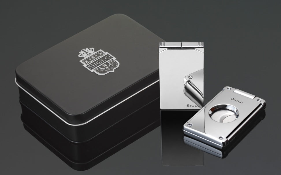 SIGLO Set TWIN Lighter and Cutter - Shiny Chrome 10012666